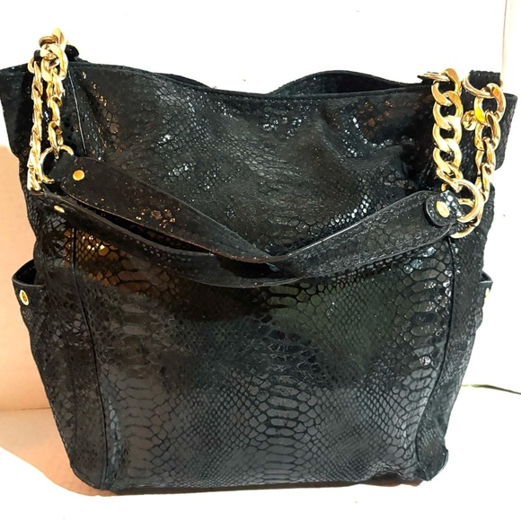 Michael kors Black snake skin pattern shoulder bag - Picture 3 of 10